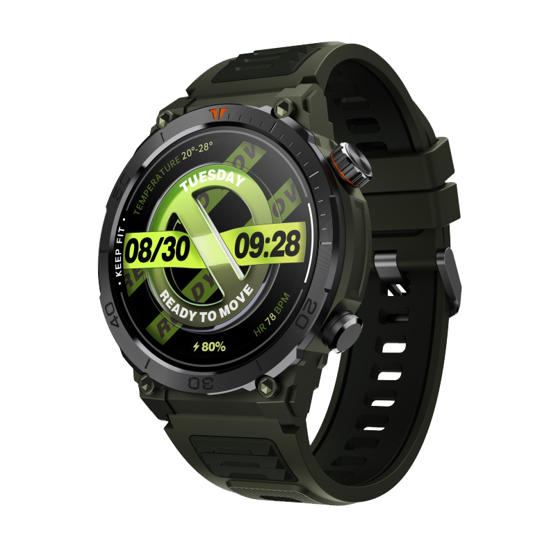 Round AMOLED Watches Fitness Health Heart Rate Tracker IP68 1.43 Inch Smart Watch with GPS Navigation